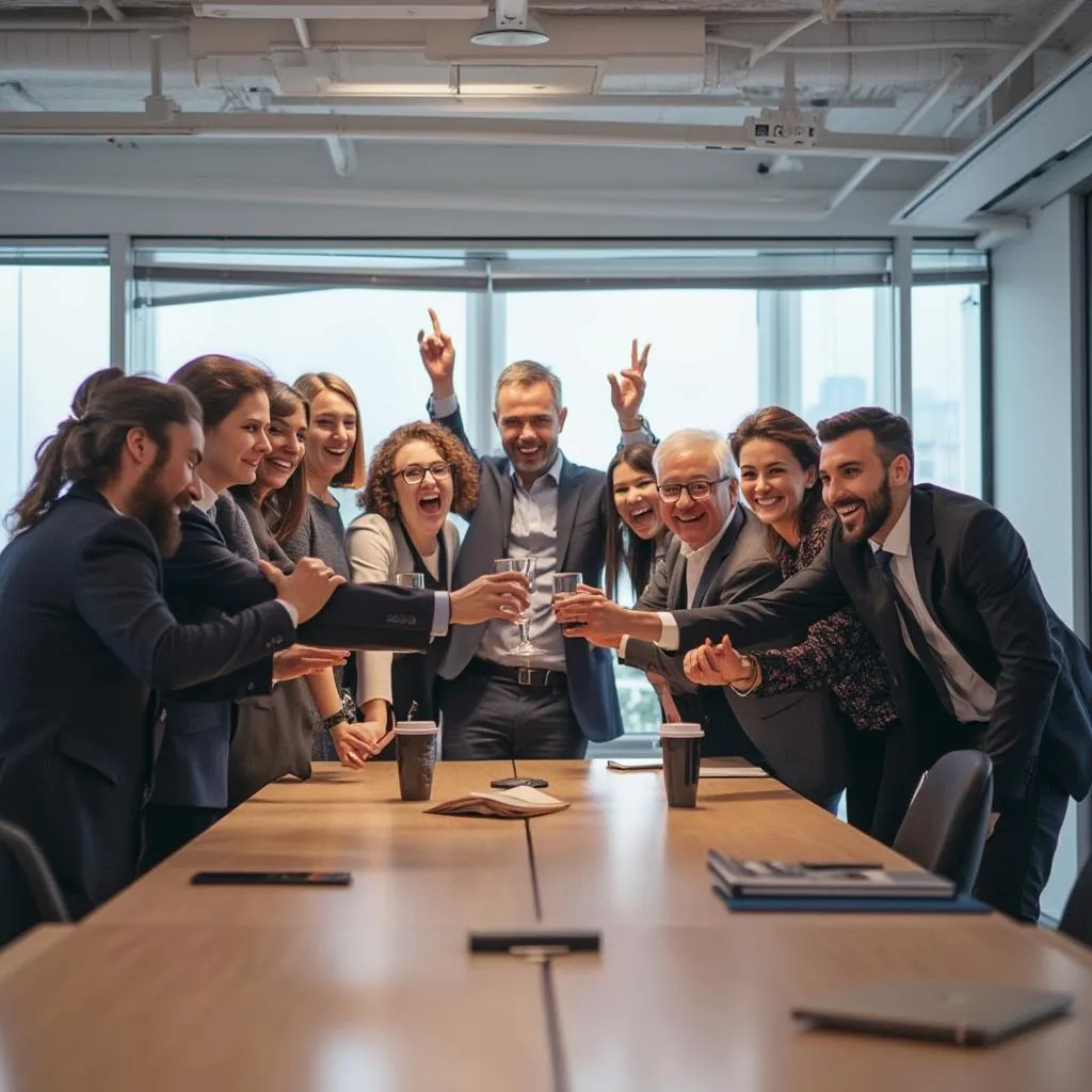 Celebrating success with a client team in Nottingham